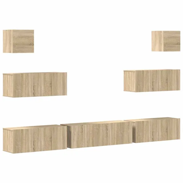 Ensemble de meubles TV 7 pcs Chêne sonoma Bois d'ingénierie