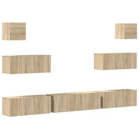 Ensemble de meubles TV 7 pcs Chêne sonoma Bois d'ingénierie
