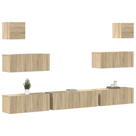 Ensemble de meubles TV 7 pcs Chêne sonoma Bois d'ingénierie