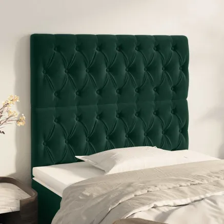Tête de lit Vert foncé 90x7x118/128 cm Velours