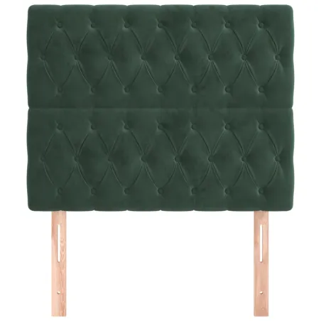 Tête de lit Vert foncé 90x7x118/128 cm Velours