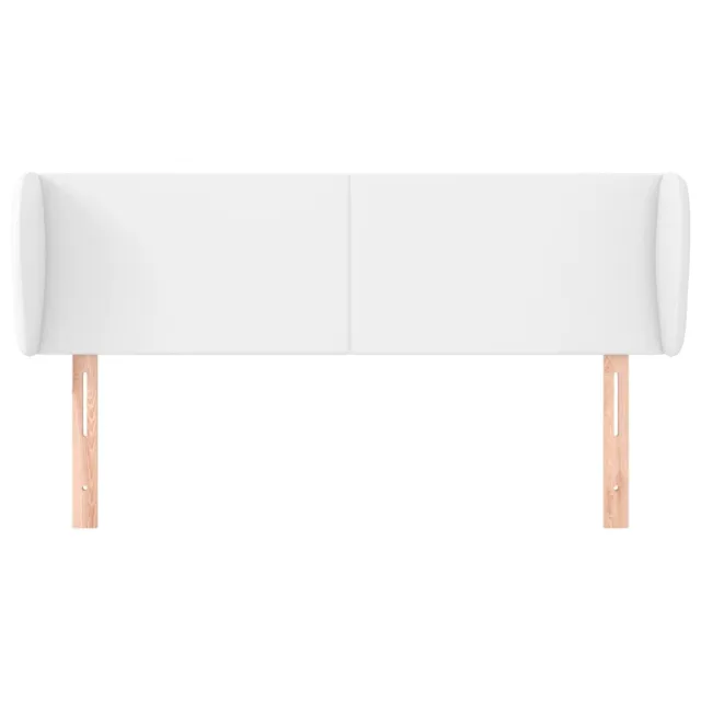 Tête de lit avec oreilles Blanc 147x23x78/88 cm Similicuir
