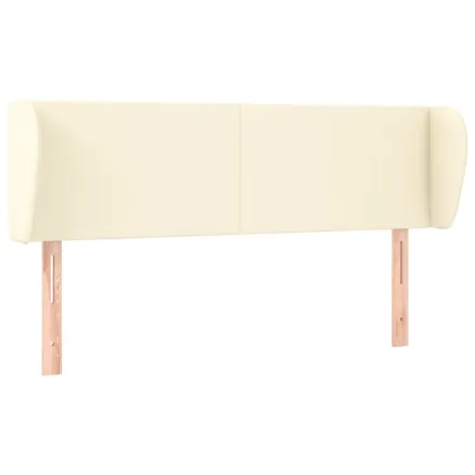 Tête de lit avec oreilles Crème 147x23x78/88 cm Similicuir 2
