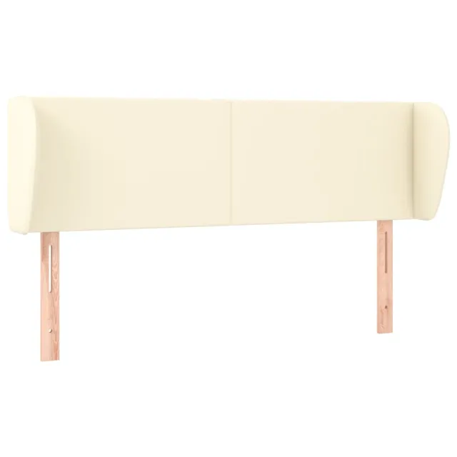 Tête de lit avec oreilles Crème 147x23x78/88 cm Similicuir