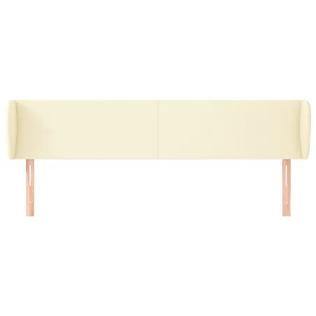 Tête de lit avec oreilles Crème 163x23x78/88 cm Similicuir
