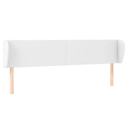 Tête de lit avec oreilles Blanc 183x23x78/88 cm Similicuir 2