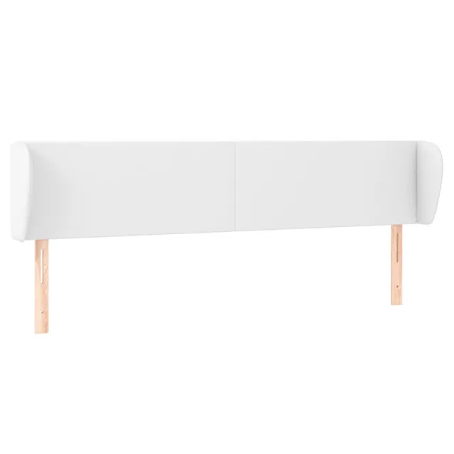 Tête de lit avec oreilles Blanc 183x23x78/88 cm Similicuir