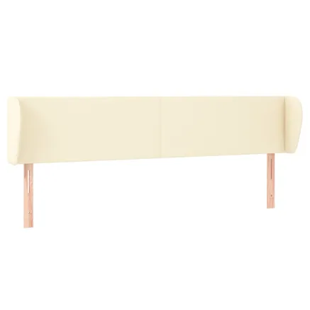 Tête de lit avec oreilles Crème 183x23x78/88 cm Similicuir 2