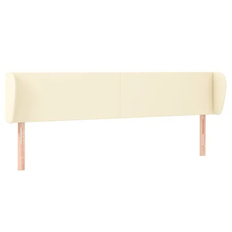 Tête de lit avec oreilles Crème 183x23x78/88 cm Similicuir
