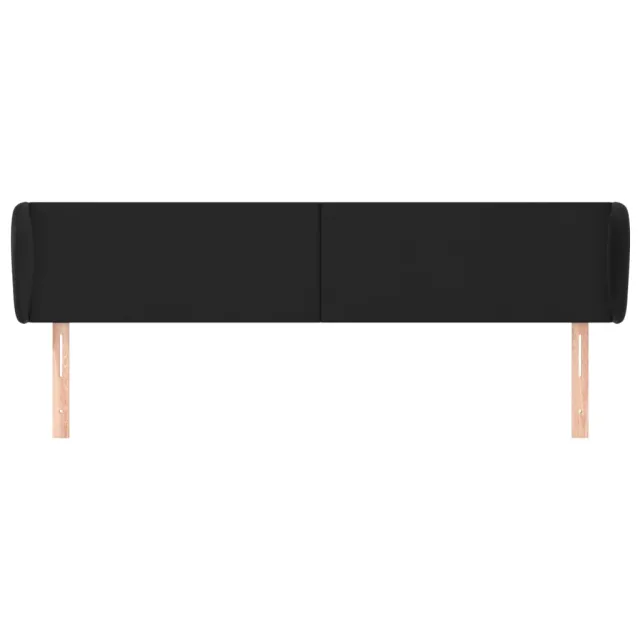 Tête de lit avec oreilles Noir 203x23x78/88 cm Similicuir