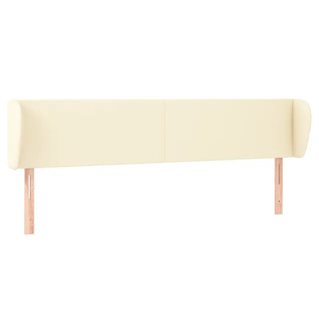 Tête de lit avec oreilles Crème 203x23x78/88 cm Similicuir