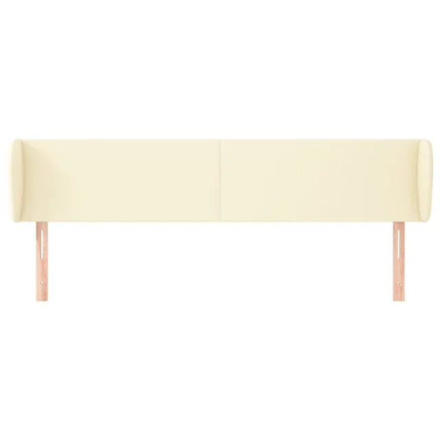 Tête de lit avec oreilles Crème 203x23x78/88 cm Similicuir