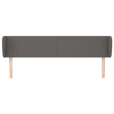 Tête de lit avec oreilles Gris 203x23x78/88 cm Similicuir
