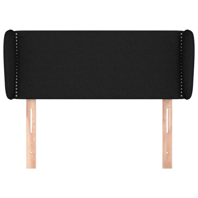 Tête de lit avec oreilles Noir 93x23x78/88 cm Tissu