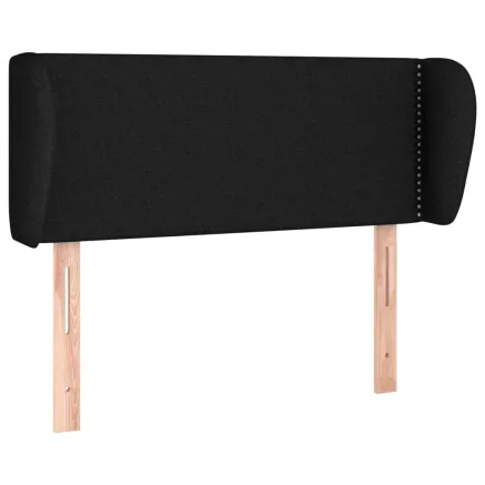 Tête de lit avec oreilles Noir 103x23x78/88 cm Tissu 2