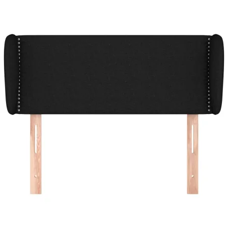 Tête de lit avec oreilles Noir 103x23x78/88 cm Tissu