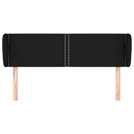 Tête de lit avec oreilles Noir 147x23x78/88 cm Tissu