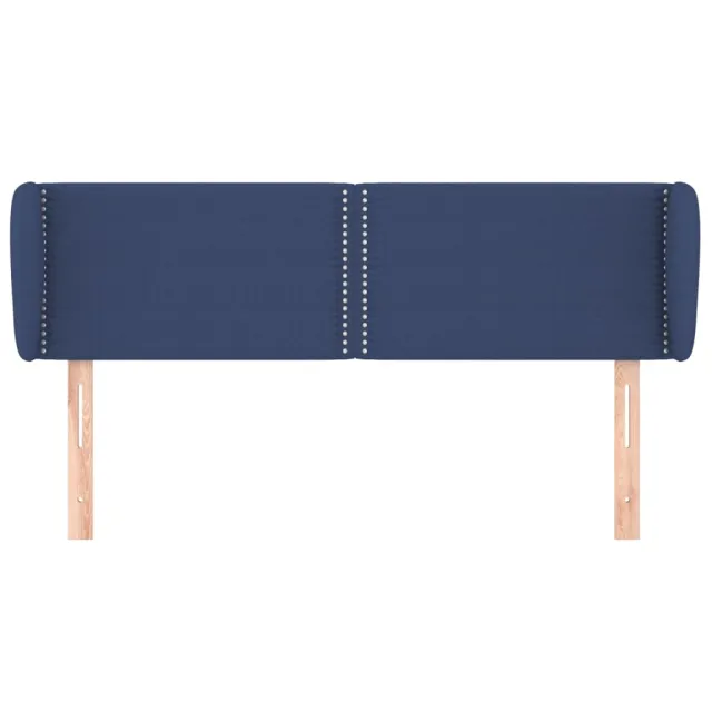 Tête de lit avec oreilles Bleu 147x23x78/88 cm Tissu