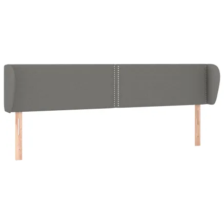 Tête de lit avec oreilles Gris foncé 163x23x78/88 cm Tissu 2