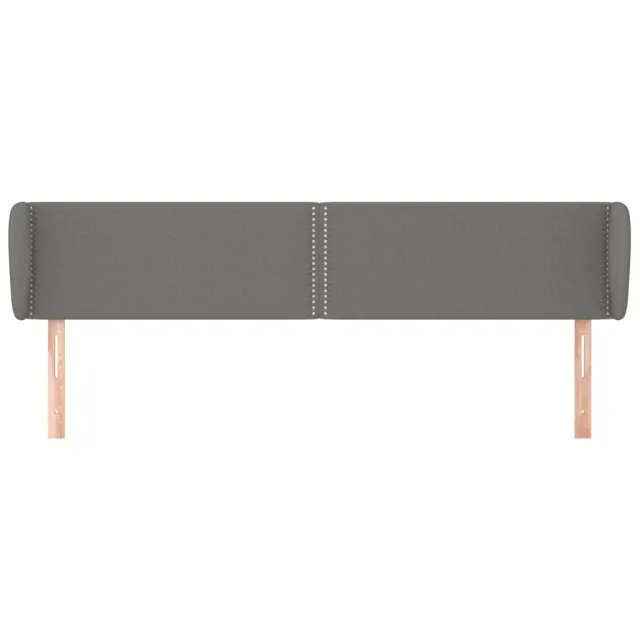 Tête de lit avec oreilles Gris foncé 163x23x78/88 cm Tissu