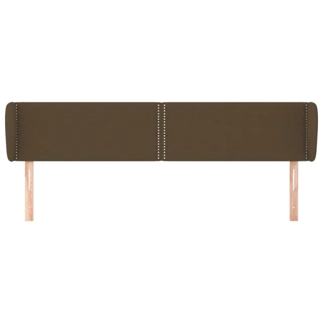 Tête de lit avec oreilles Marron foncé 163x23x78/88 cm Tissu