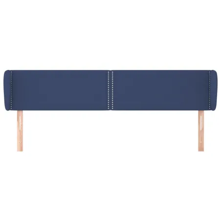 Tête de lit avec oreilles Bleu 183x23x78/88 cm Tissu