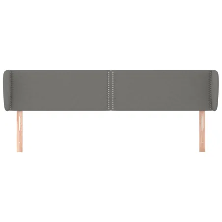 Tête de lit avec oreilles Gris foncé 203x23x78/88 cm Tissu