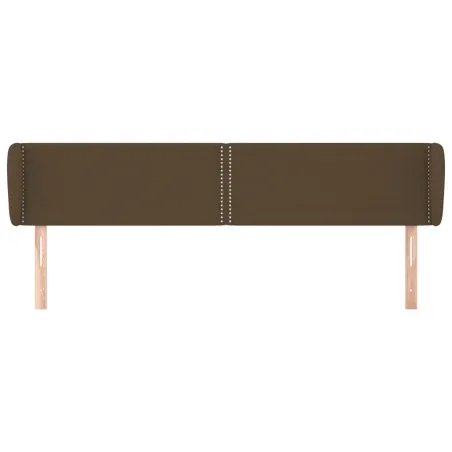Tête de lit avec oreilles Marron foncé 203x23x78/88 cm Tissu