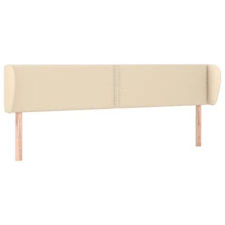 Tête de lit avec oreilles Crème 203x23x78/88 cm Tissu