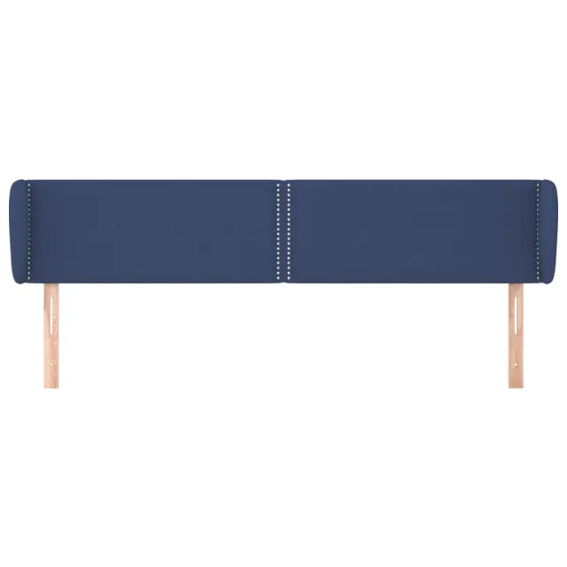 Tête de lit avec oreilles Bleu 203x23x78/88 cm Tissu