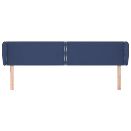 Tête de lit avec oreilles Bleu 203x23x78/88 cm Tissu