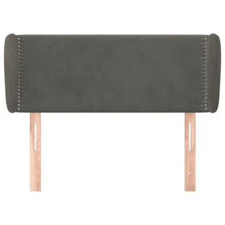 Tête de lit avec oreilles Gris foncé 93x23x78/88 cm Velours
