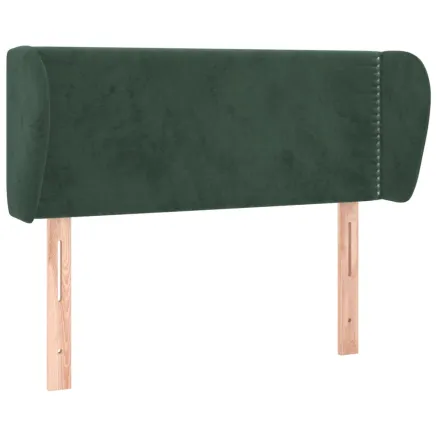 Tête de lit avec oreilles Vert foncé 93x23x78/88 cm Velours 2