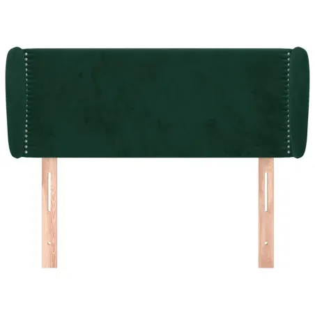 Tête de lit avec oreilles Vert foncé 93x23x78/88 cm Velours