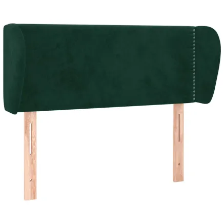Tête de lit avec oreilles Vert foncé 103x23x78/88 cm Velours 2