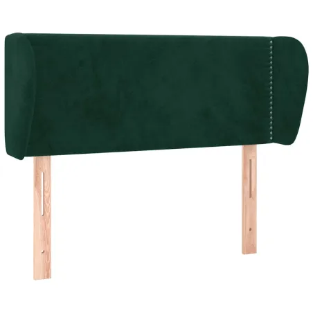 Tête de lit avec oreilles Vert foncé 103x23x78/88 cm Velours