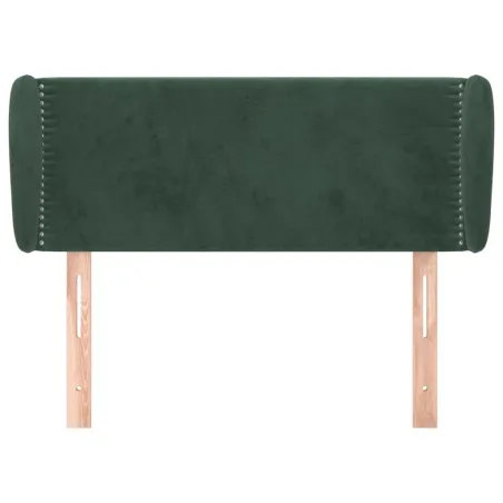 Tête de lit avec oreilles Vert foncé 103x23x78/88 cm Velours