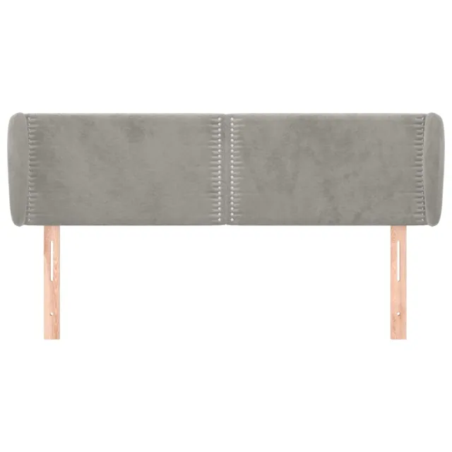 Tête de lit avec oreilles Gris clair 147x23x78/88 cm Velours