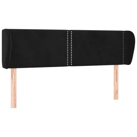 Tête de lit avec oreilles Noir 147x23x78/88 cm Velours 2