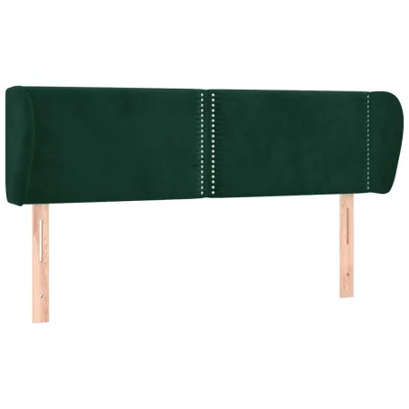 Tête de lit avec oreilles Vert foncé 147x23x78/88 cm Velours
