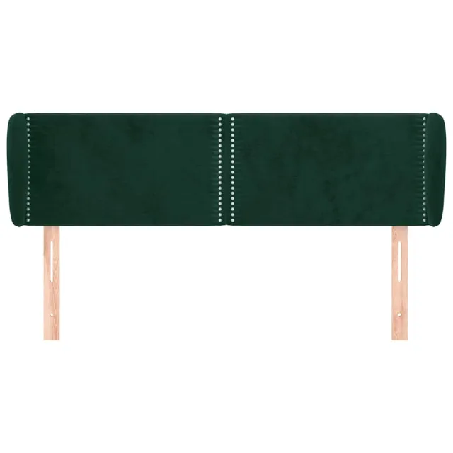 Tête de lit avec oreilles Vert foncé 147x23x78/88 cm Velours