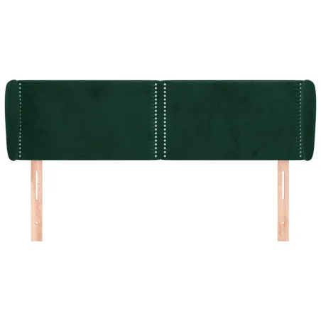 Tête de lit avec oreilles Vert foncé 147x23x78/88 cm Velours