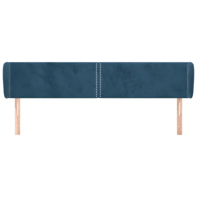 Tête de lit avec oreilles Bleu foncé 163x23x78/88 cm Velours