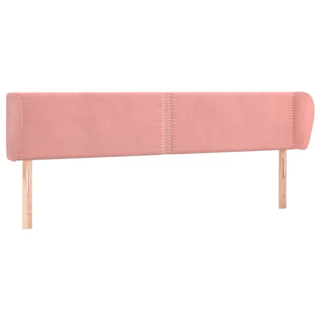Tête de lit avec oreilles Rose 163x23x78/88 cm Velours