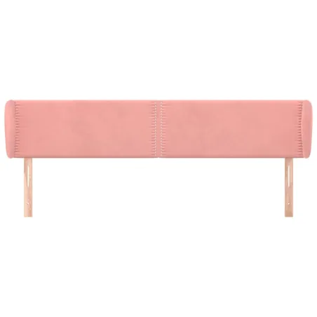 Tête de lit avec oreilles Rose 163x23x78/88 cm Velours