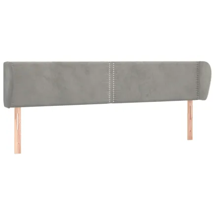 Tête de lit avec oreilles Gris clair 183x23x78/88 cm Velours 2