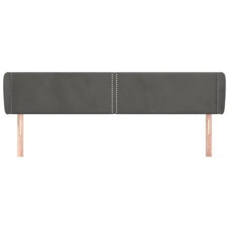 Tête de lit avec oreilles Gris foncé 183x23x78/88 cm Velours
