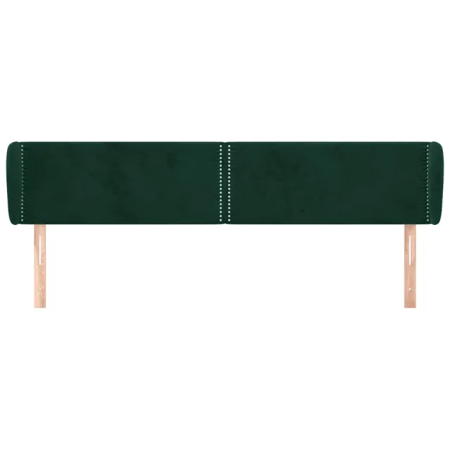 Tête de lit avec oreilles Vert foncé 183x23x78/88 cm Velours