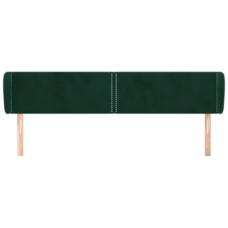 Tête de lit avec oreilles Vert foncé 183x23x78/88 cm Velours