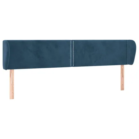 Tête de lit avec oreilles Bleu foncé 183x23x78/88 cm Velours